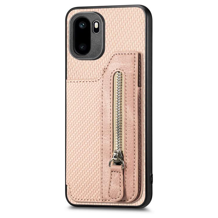 For OnePlus Ace 6 / 6T / 15R Carbon Fiber Horizontal Flip Zipper Wallet Phone Case