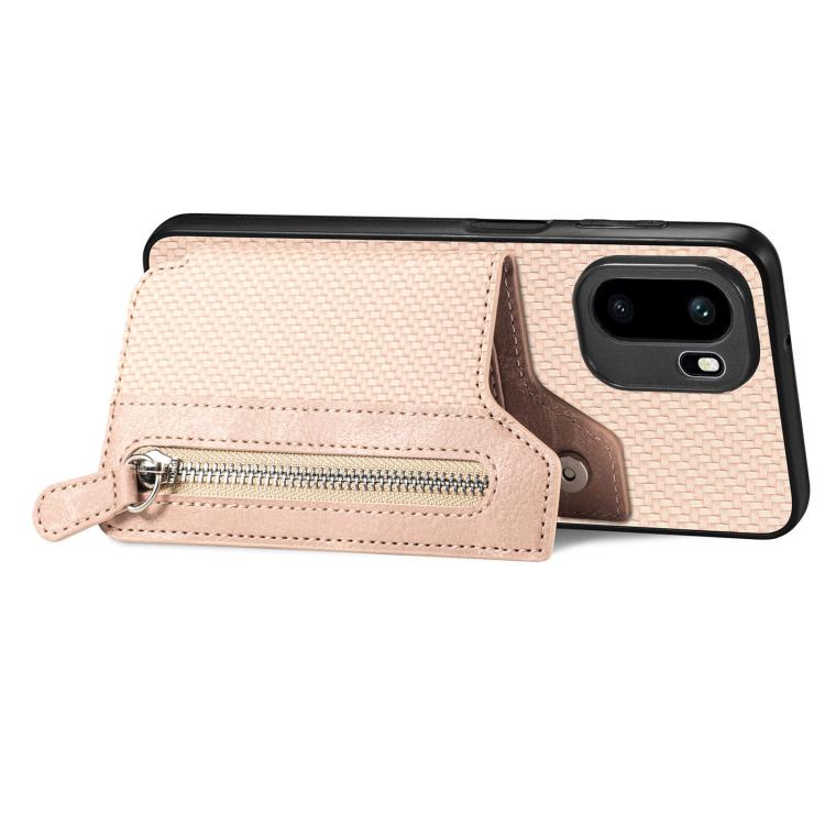 For OnePlus Ace 6 / 6T / 15R Carbon Fiber Horizontal Flip Zipper Wallet Phone Case