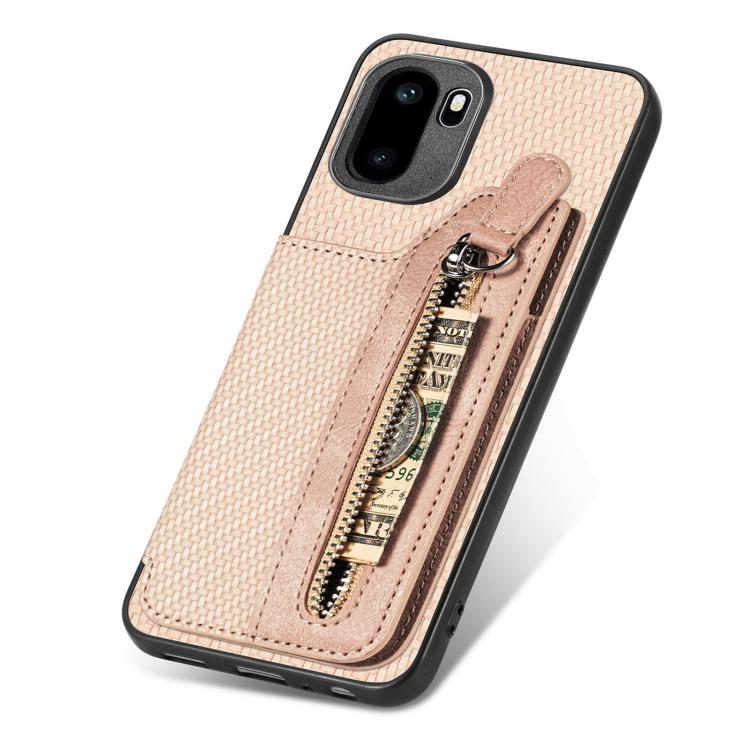 For OnePlus Ace 6 / 6T / 15R Carbon Fiber Horizontal Flip Zipper Wallet Phone Case