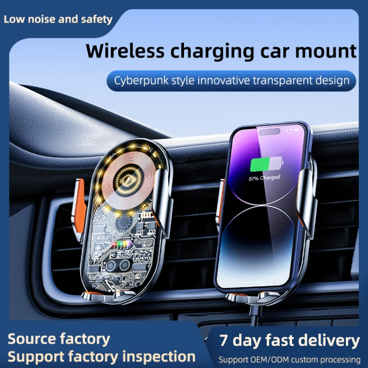 C12 Wireless Fast Charging Car Bracket Interior Cup Air Outlet Fixing Clip Induction Luminous LOGO