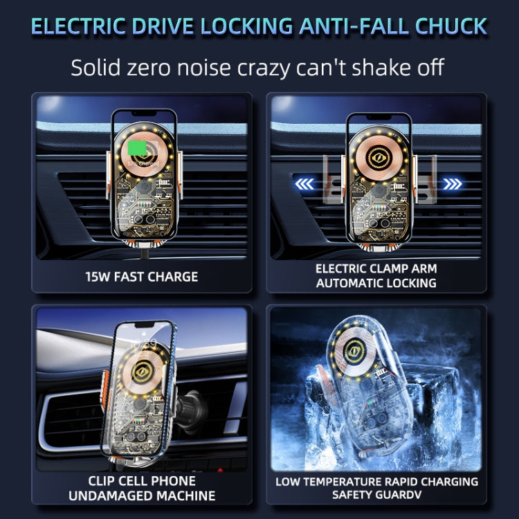 C12 Wireless Fast Charging Car Bracket Interior Cup Air Outlet Fixing Clip Induction Luminous LOGO