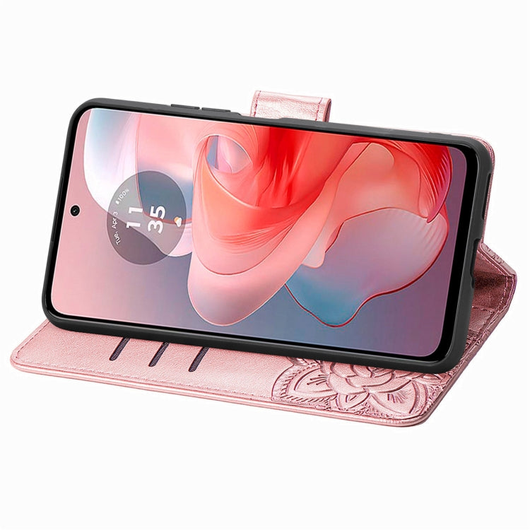 For Motorola Moto G Power 2024 Butterfly Love Flower Embossed Leather Phone Case
