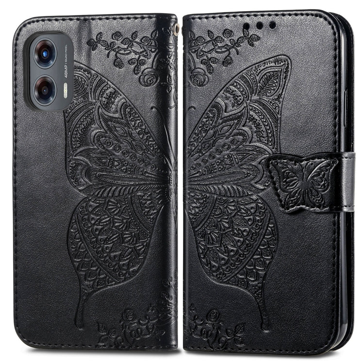 For Motorola Moto G Stylus 5G 2024 Butterfly Love Flower Embossed Leather Phone Case