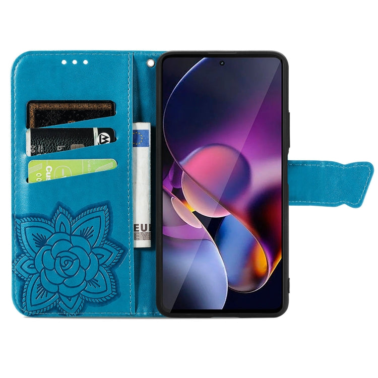 For Motorola Moto G Stylus 5G 2024 Butterfly Love Flower Embossed Leather Phone Case