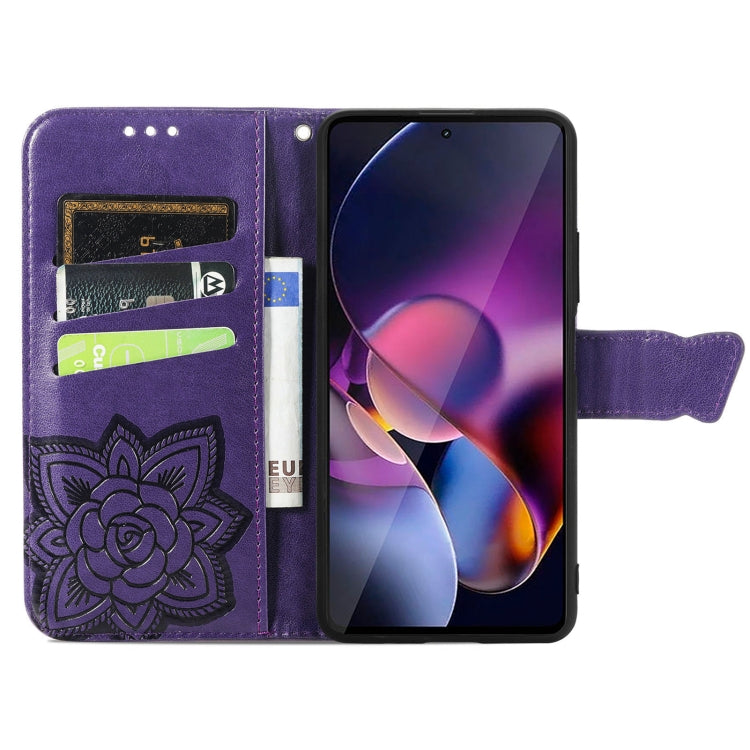 For Motorola Moto G Stylus 5G 2024 Butterfly Love Flower Embossed Leather Phone Case