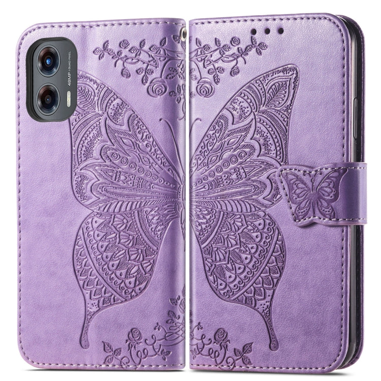 For Motorola Moto G Stylus 5G 2024 Butterfly Love Flower Embossed Leather Phone Case