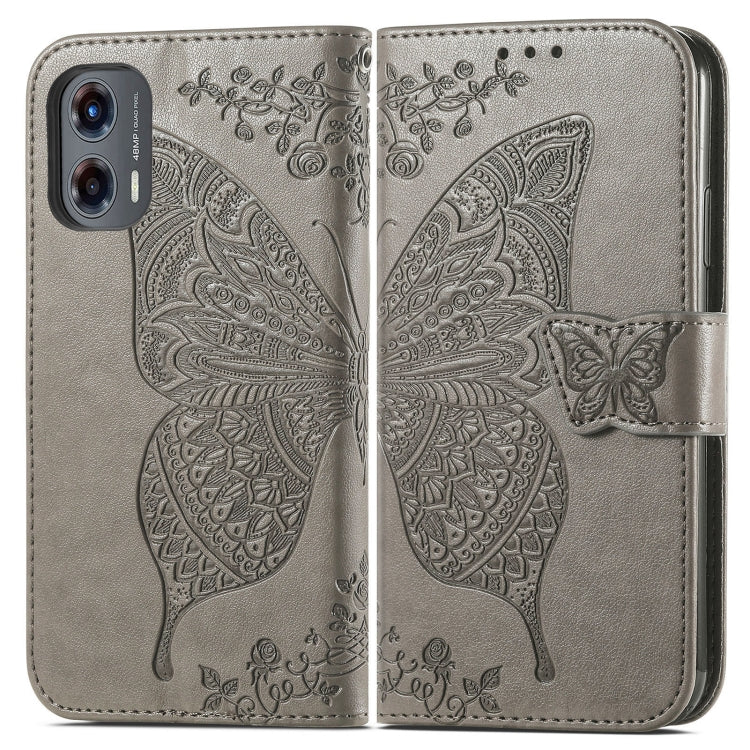 For Motorola Moto G Stylus 5G 2024 Butterfly Love Flower Embossed Leather Phone Case