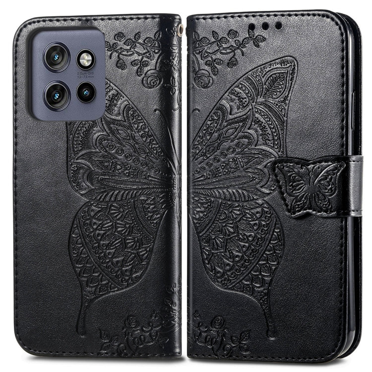 For Motorola  Edge 50 Neo Butterfly Love Flower Embossed Leather Phone Case