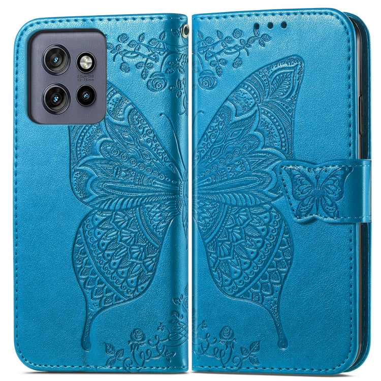 For Motorola  Edge 50 Neo Butterfly Love Flower Embossed Leather Phone Case