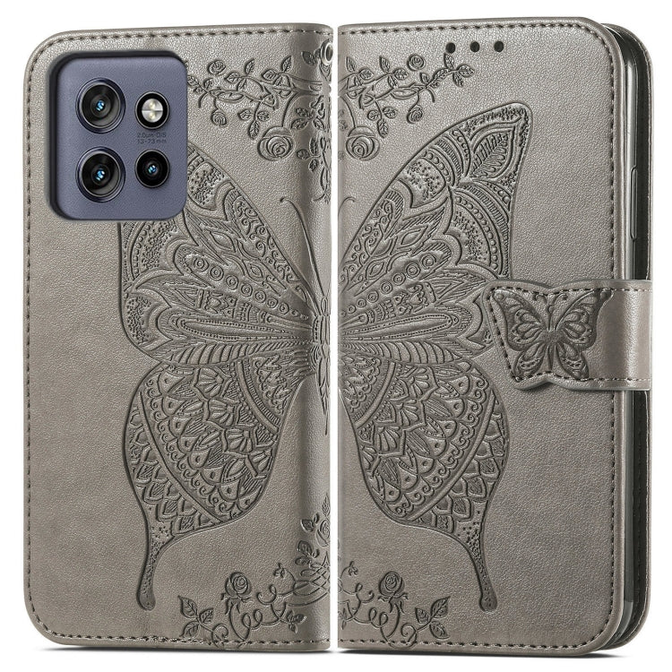 For Motorola  Edge 50 Neo Butterfly Love Flower Embossed Leather Phone Case