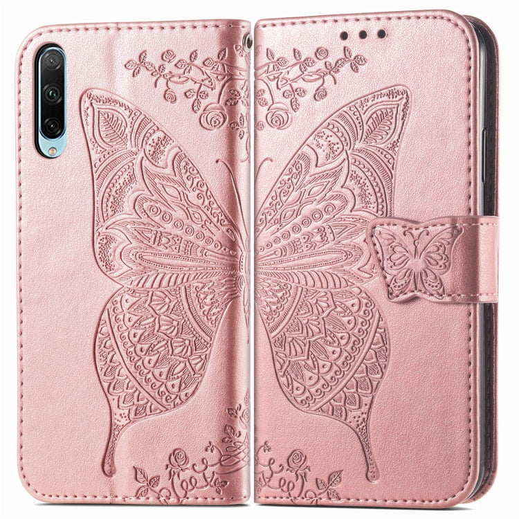 For Honor 30i Butterfly Love Flower Embossed Leather Phone Case