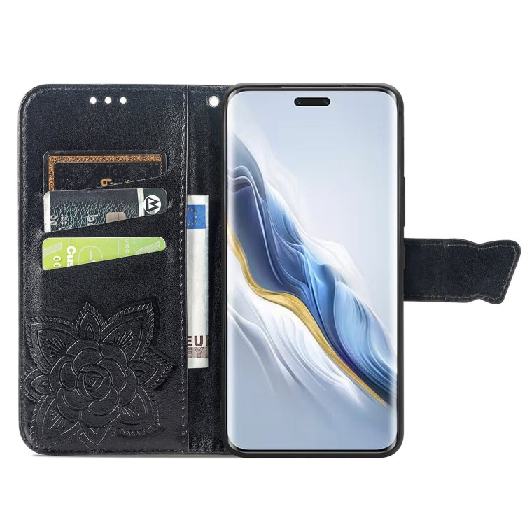 For Honor Magic6 Pro Butterfly Love Flower Embossed Leather Phone Case