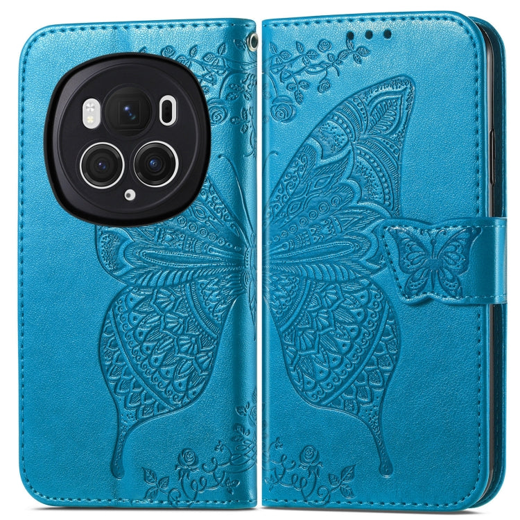For Honor Magic6 Pro Butterfly Love Flower Embossed Leather Phone Case