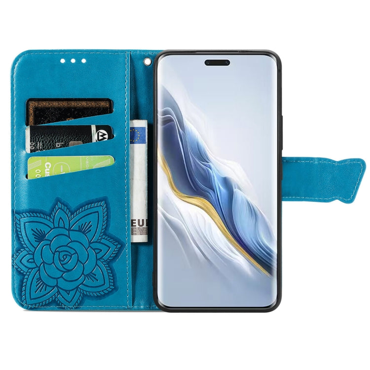 For Honor Magic6 Pro Butterfly Love Flower Embossed Leather Phone Case