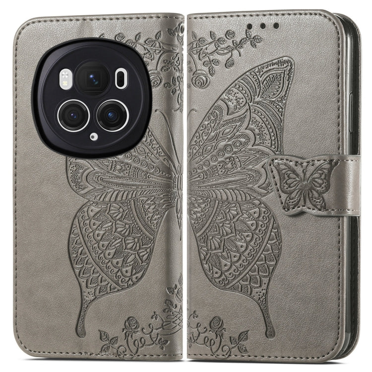 For Honor Magic6 Pro Butterfly Love Flower Embossed Leather Phone Case