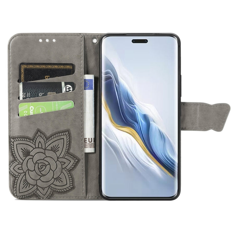 For Honor Magic6 Pro Butterfly Love Flower Embossed Leather Phone Case