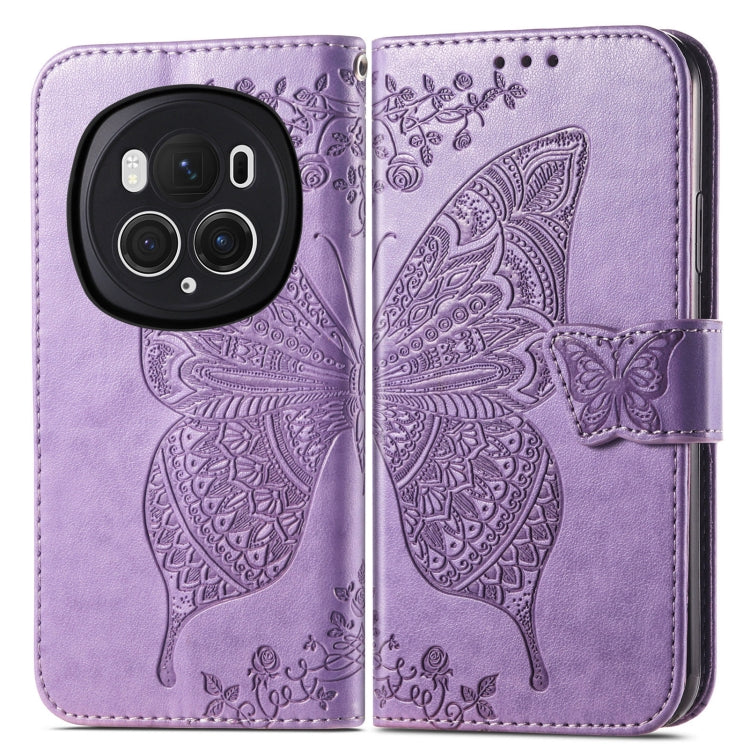 For Honor Magic6 Pro Butterfly Love Flower Embossed Leather Phone Case