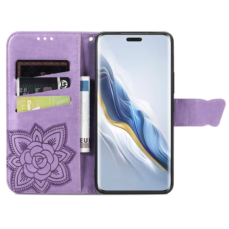 For Honor Magic6 Pro Butterfly Love Flower Embossed Leather Phone Case