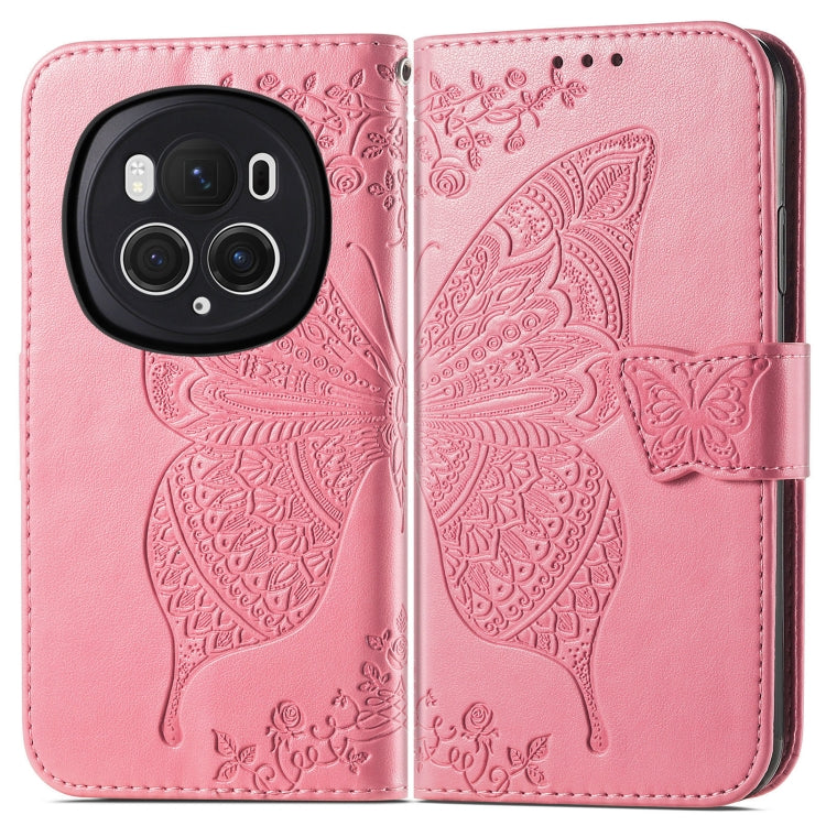 For Honor Magic6 Pro Butterfly Love Flower Embossed Leather Phone Case