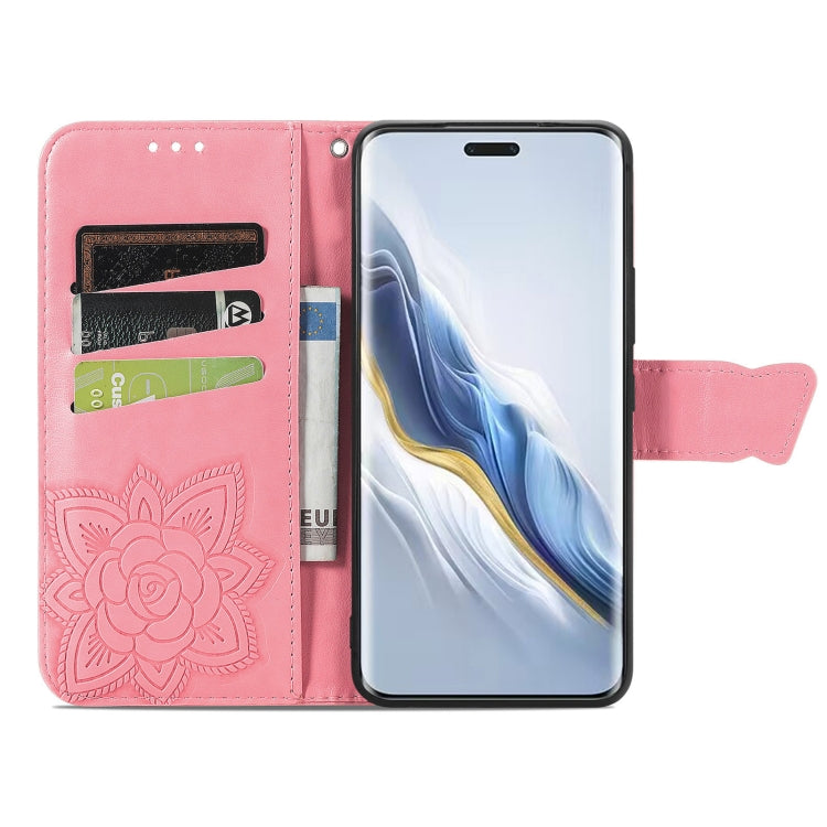 For Honor Magic6 Pro Butterfly Love Flower Embossed Leather Phone Case