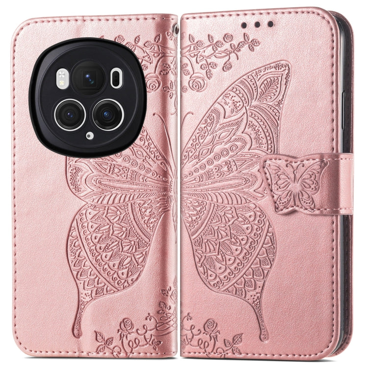 For Honor Magic6 Pro Butterfly Love Flower Embossed Leather Phone Case