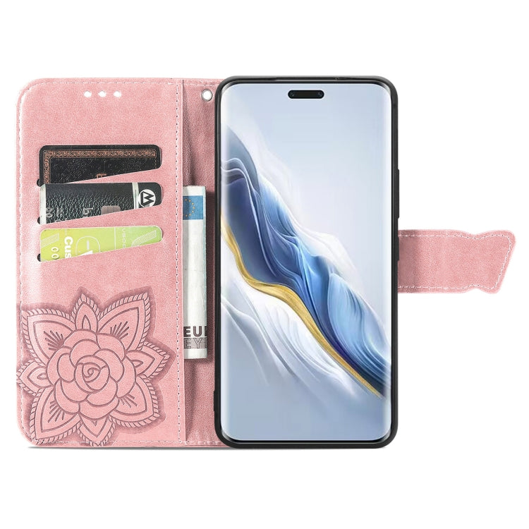 For Honor Magic6 Pro Butterfly Love Flower Embossed Leather Phone Case