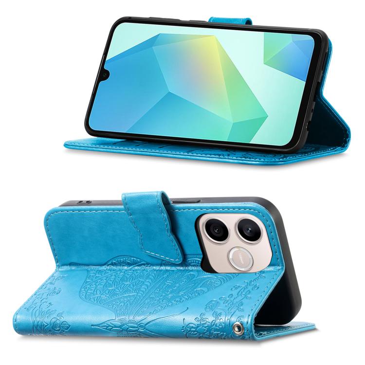 For Honor 600 Lite Global Butterfly Love Flower Embossed Leather Phone Case