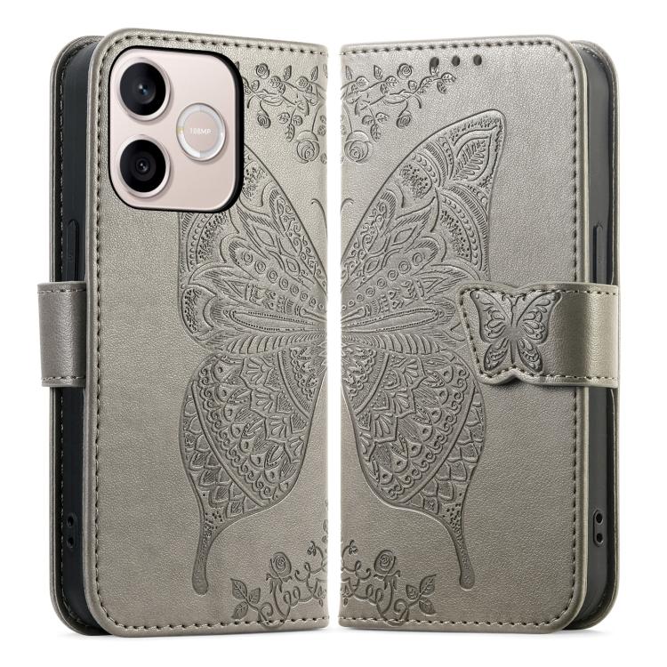 For Honor 600 Lite Global Butterfly Love Flower Embossed Leather Phone Case