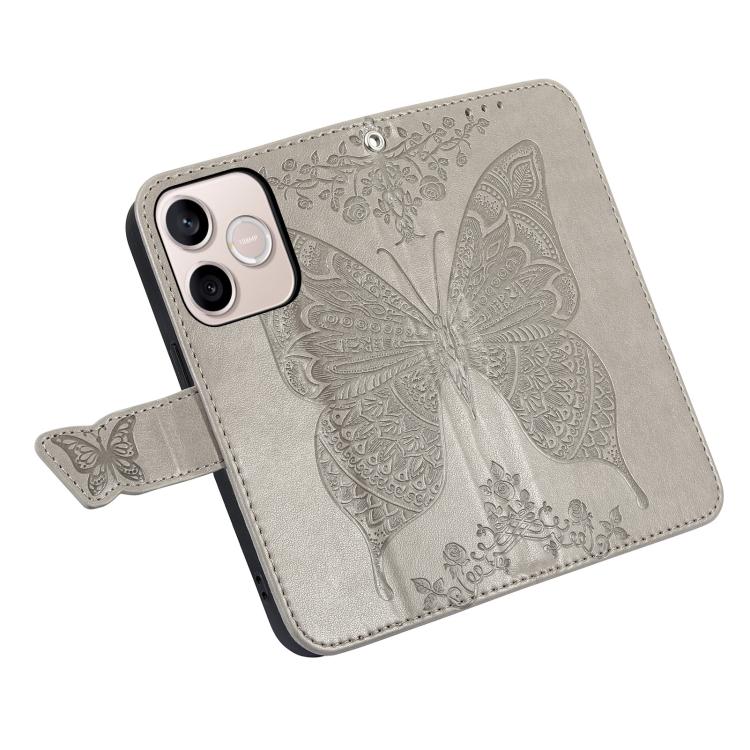 For Honor 600 Lite Global Butterfly Love Flower Embossed Leather Phone Case