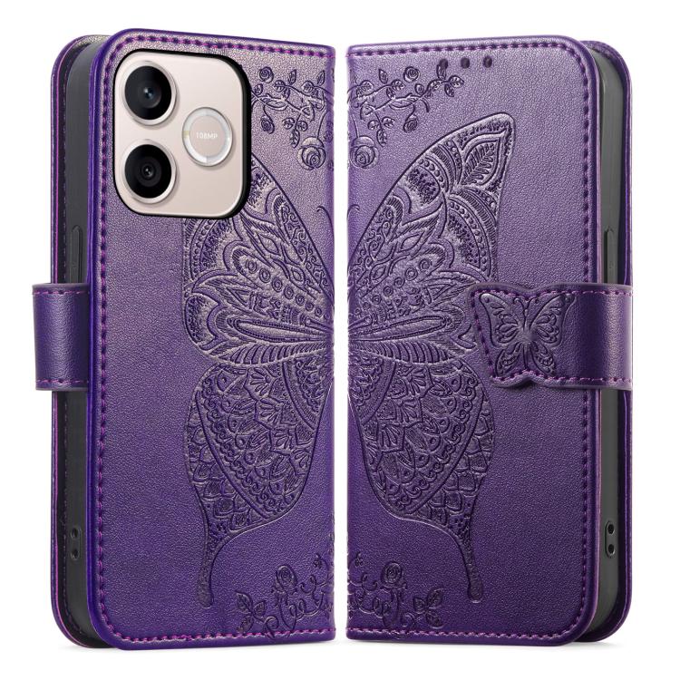 For Honor 600 Lite Global Butterfly Love Flower Embossed Leather Phone Case