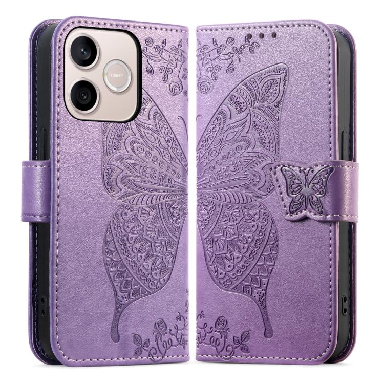 For Honor 600 Lite Global Butterfly Love Flower Embossed Leather Phone Case