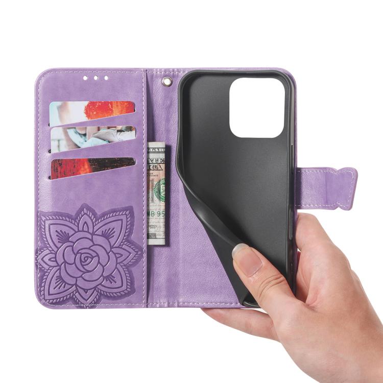 For Honor 600 Lite Global Butterfly Love Flower Embossed Leather Phone Case