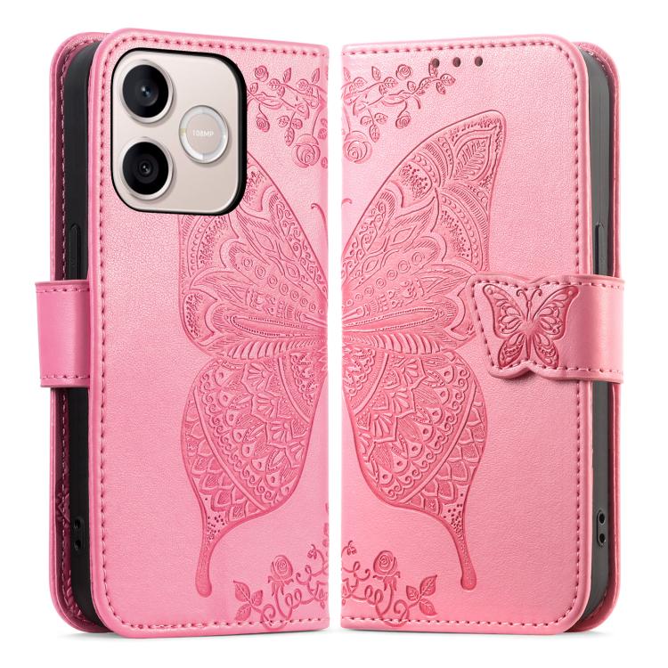 For Honor 600 Lite Global Butterfly Love Flower Embossed Leather Phone Case