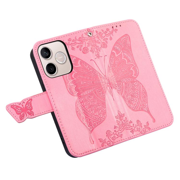 For Honor 600 Lite Global Butterfly Love Flower Embossed Leather Phone Case