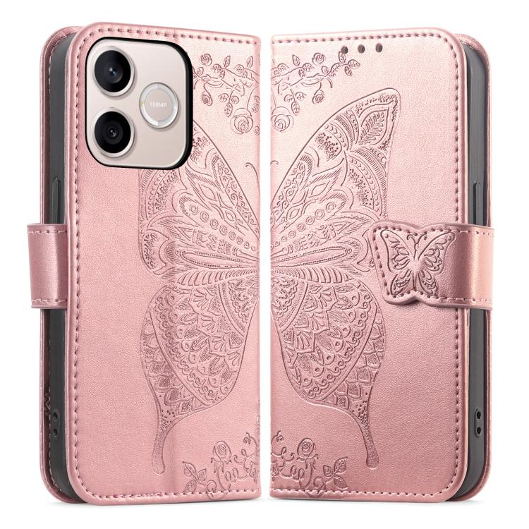 For Honor 600 Lite Global Butterfly Love Flower Embossed Leather Phone Case