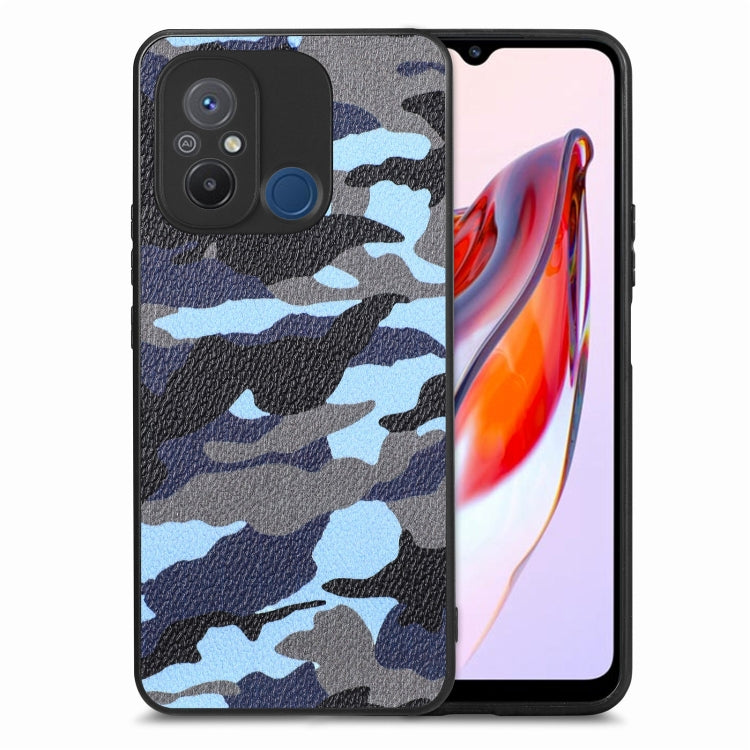 For Redmi 12C Camouflage Leather Back Cover Phone Case