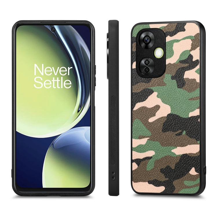 For Oneplus Nord CE 3 Camouflage Leather Back Cover Phone Case