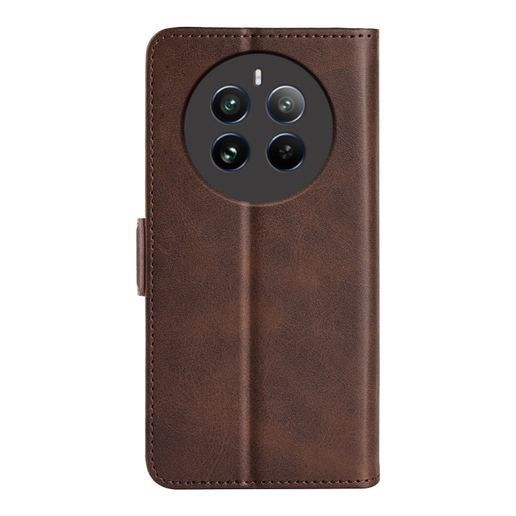For Realme 12+ 5G Dual-side Magnetic Buckle Horizontal Flip Leather Phone Case