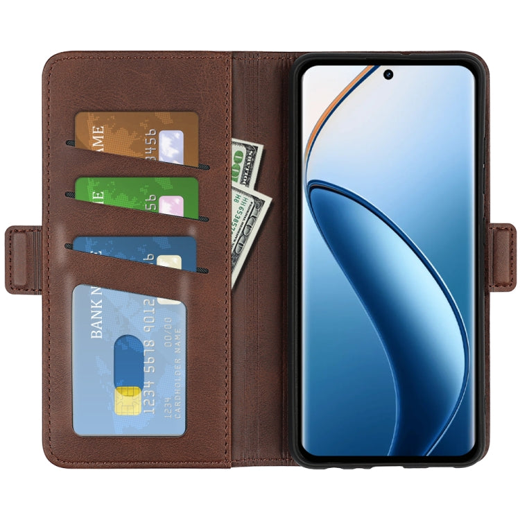 For Realme 12+ 5G Dual-side Magnetic Buckle Horizontal Flip Leather Phone Case