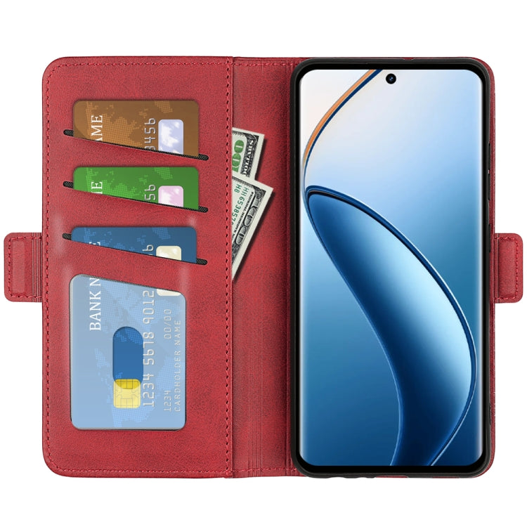 For Realme 12+ 5G Dual-side Magnetic Buckle Horizontal Flip Leather Phone Case