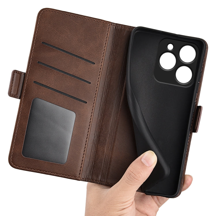 For Realme C63 Dual-side Magnetic Buckle Horizontal Flip Leather Phone Case