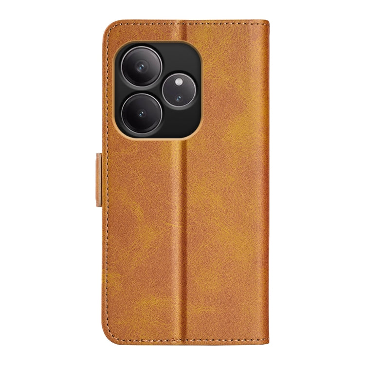 For Realme GT 6 5G Dual-side Magnetic Buckle Horizontal Flip Leather Phone Case
