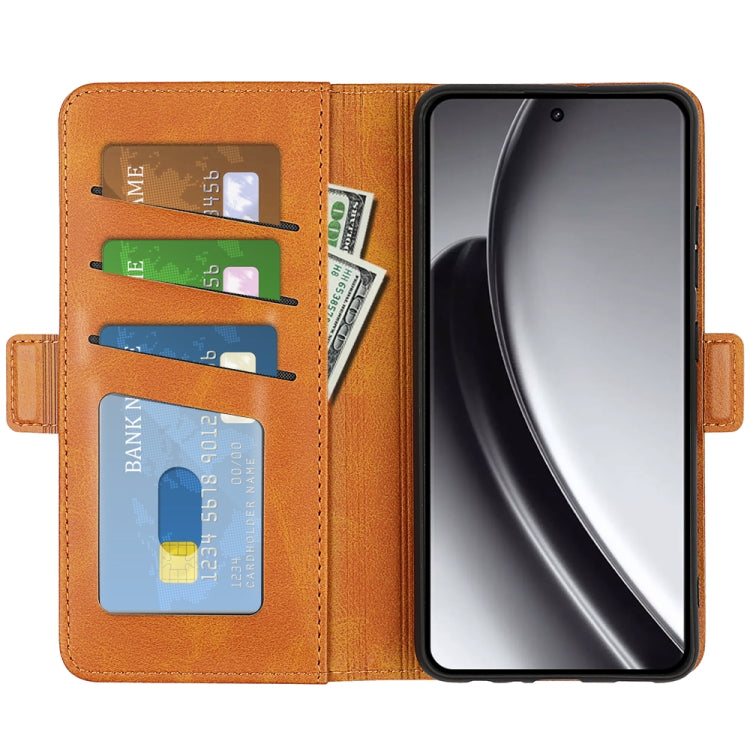 For Realme GT 6 5G Dual-side Magnetic Buckle Horizontal Flip Leather Phone Case