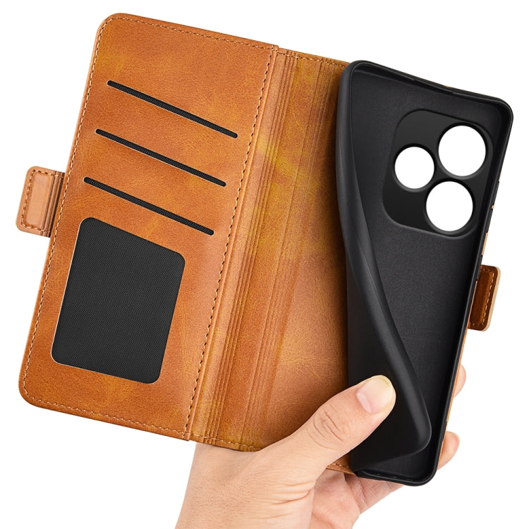 For Realme GT 6 5G Dual-side Magnetic Buckle Horizontal Flip Leather Phone Case