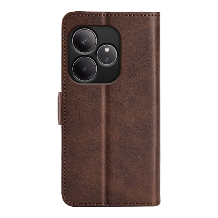 For Realme GT 6 5G Dual-side Magnetic Buckle Horizontal Flip Leather Phone Case