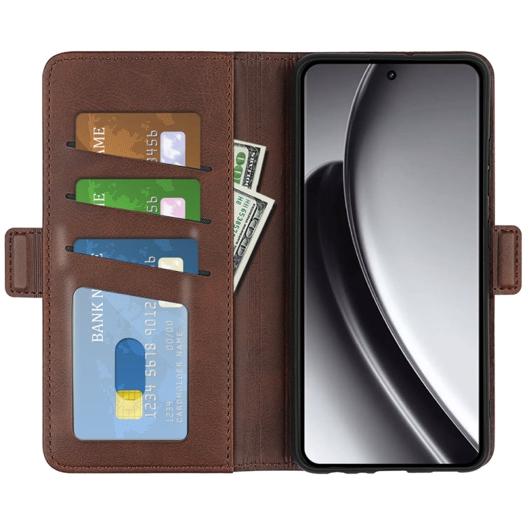 For Realme GT 6 5G Dual-side Magnetic Buckle Horizontal Flip Leather Phone Case