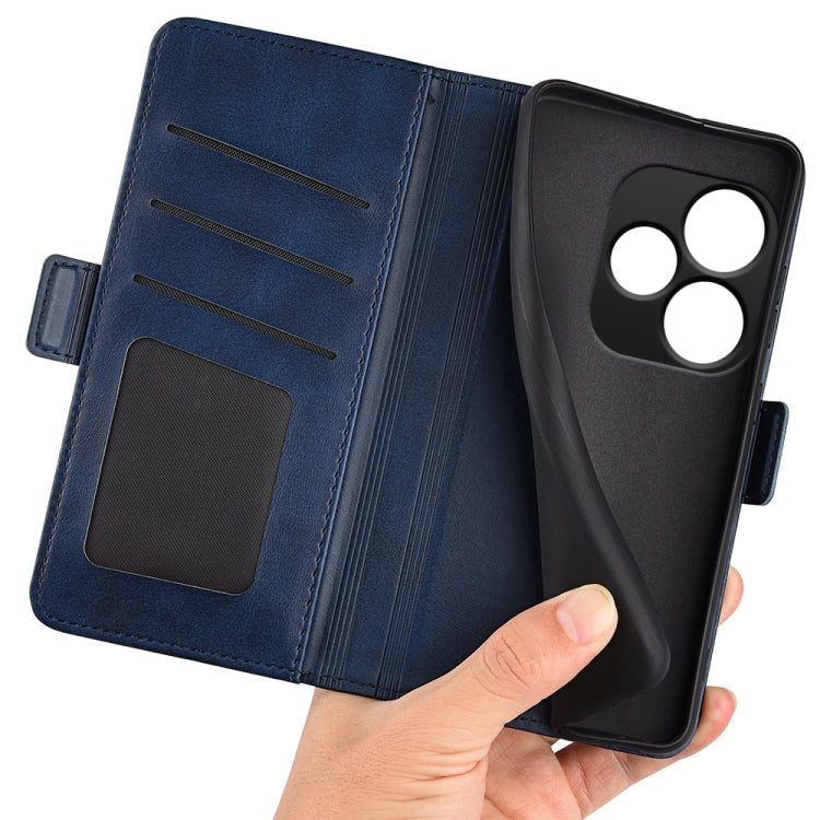 For Realme GT 6 5G Dual-side Magnetic Buckle Horizontal Flip Leather Phone Case