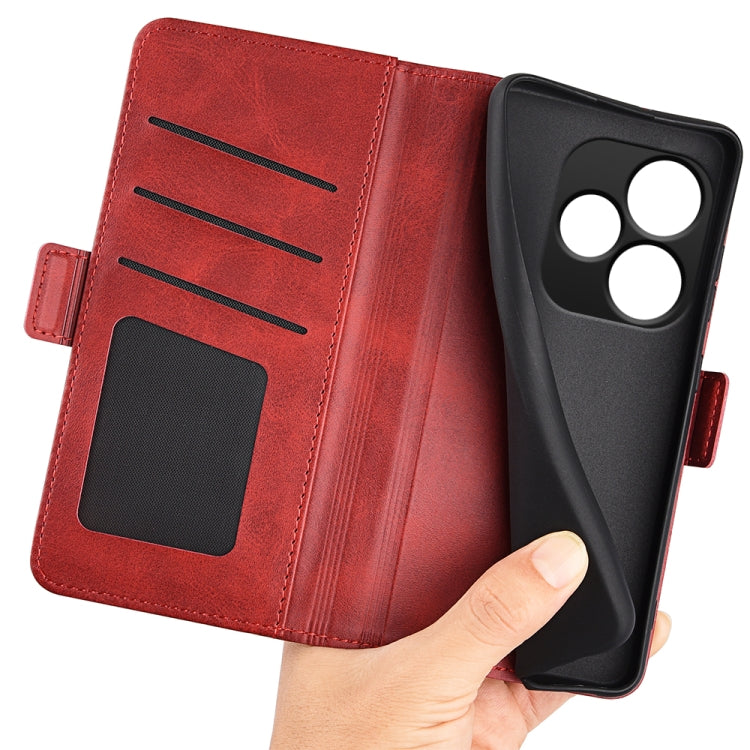 For Realme GT 6 5G Dual-side Magnetic Buckle Horizontal Flip Leather Phone Case