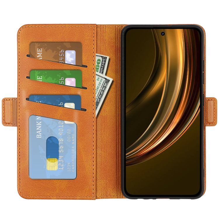 For Realme 13+ 5G Dual-side Magnetic Buckle Horizontal Flip Leather Phone Case