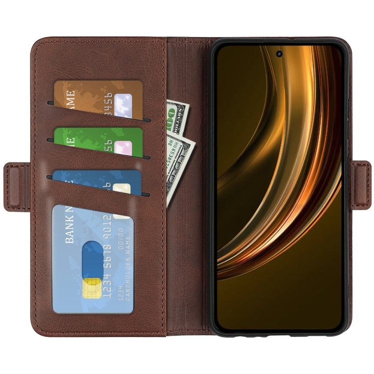 For Realme 13+ 5G Dual-side Magnetic Buckle Horizontal Flip Leather Phone Case